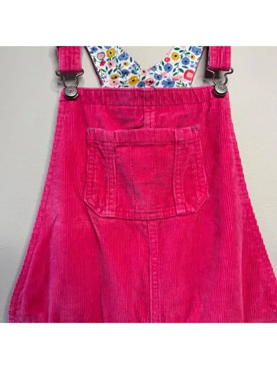 MINI BODEN Pink Corduroy Shortalls Girls 11-12 Cotton Overalls Bib Shorts Spring - Picture 3 of 9